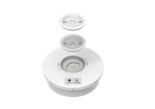 Load image into Gallery viewer, CGC Surface Mount Round White IP65 Emergency Downlight with Changeable Corridor and Open Area Lens