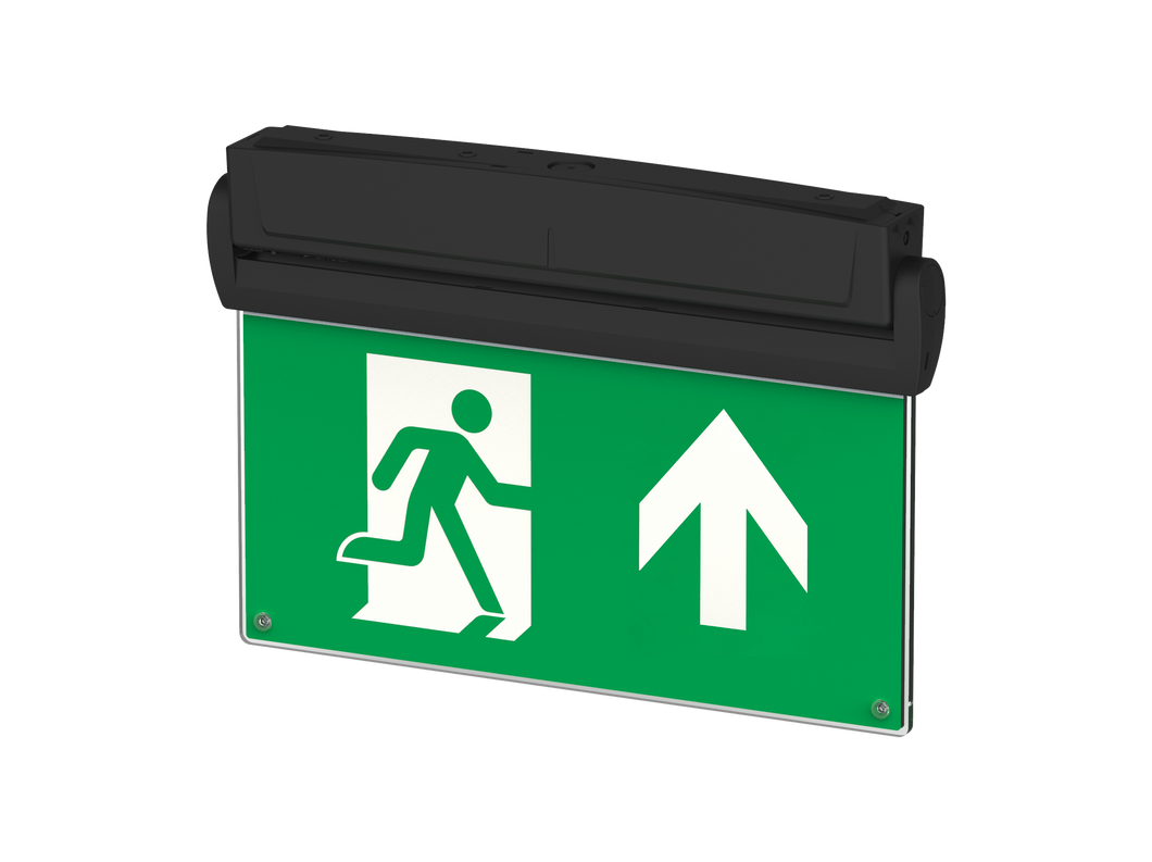 CGC Emergency Exit Sign Wall or Ceiling Mounting with Arrow Up Black Finish